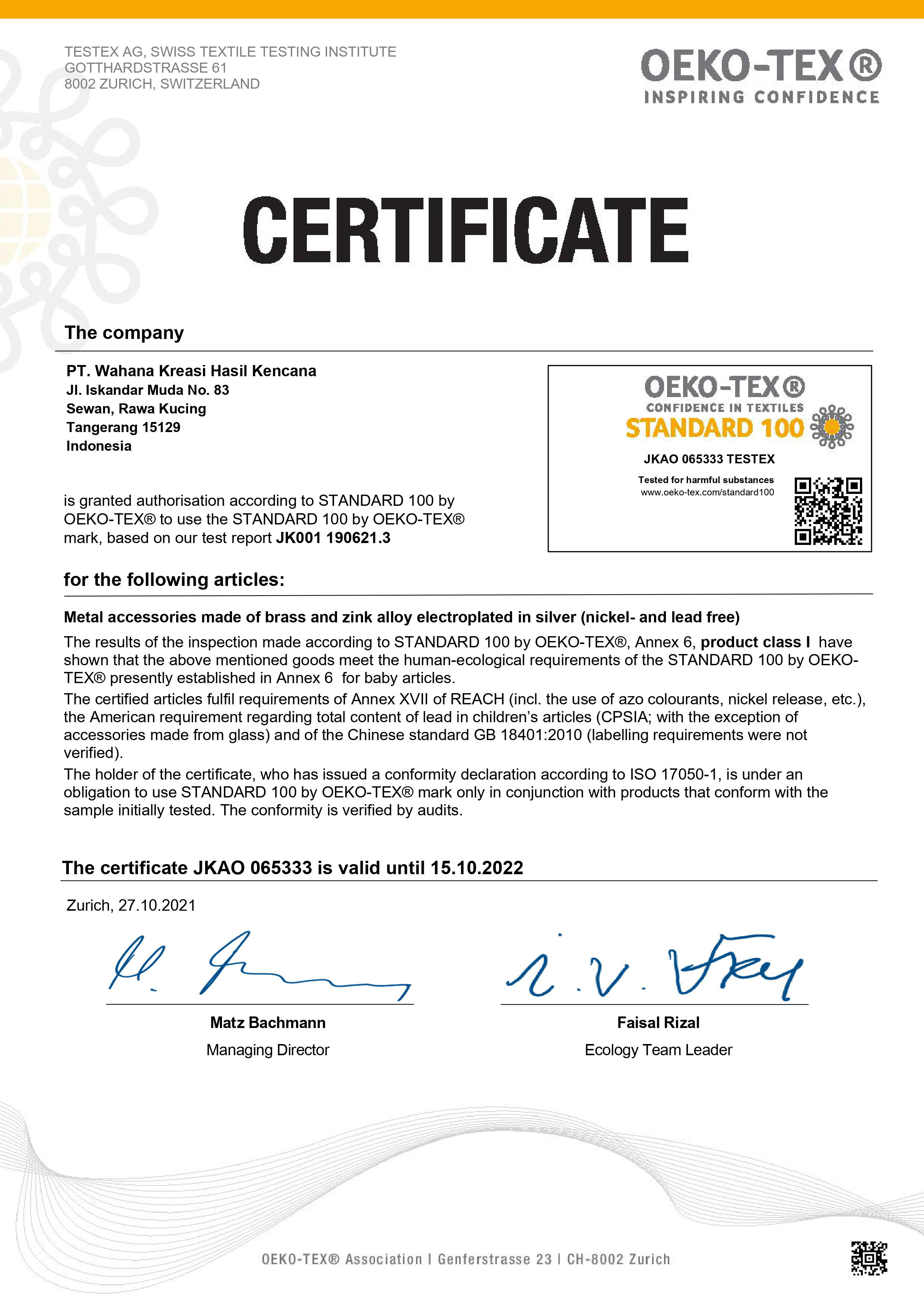 OEKO TEX INDONESIA
